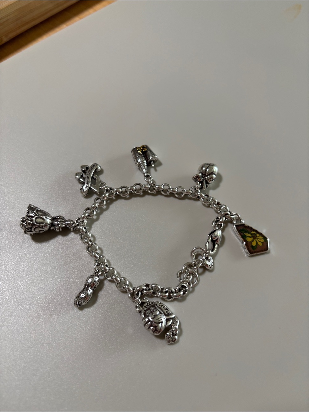 Brighton Silver Georgia State Charm Bracelet